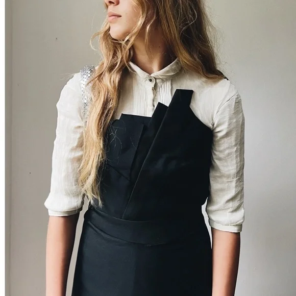 reiss black silk dress Reiss Maison Essentiele Silk Lace Midi Dress in Black